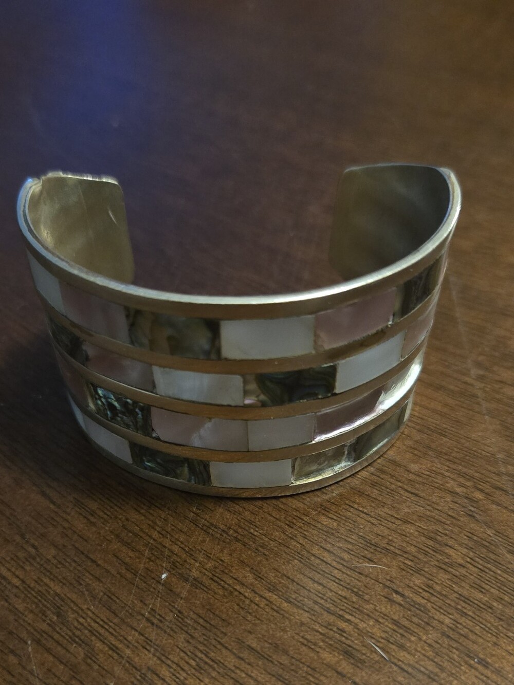 Vintage Mexico Mother-of-Pearl Cuff Bracelet